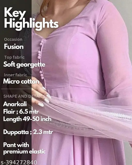 Kanak Mishra in Onion Colour Anarkali Three Piece Suit