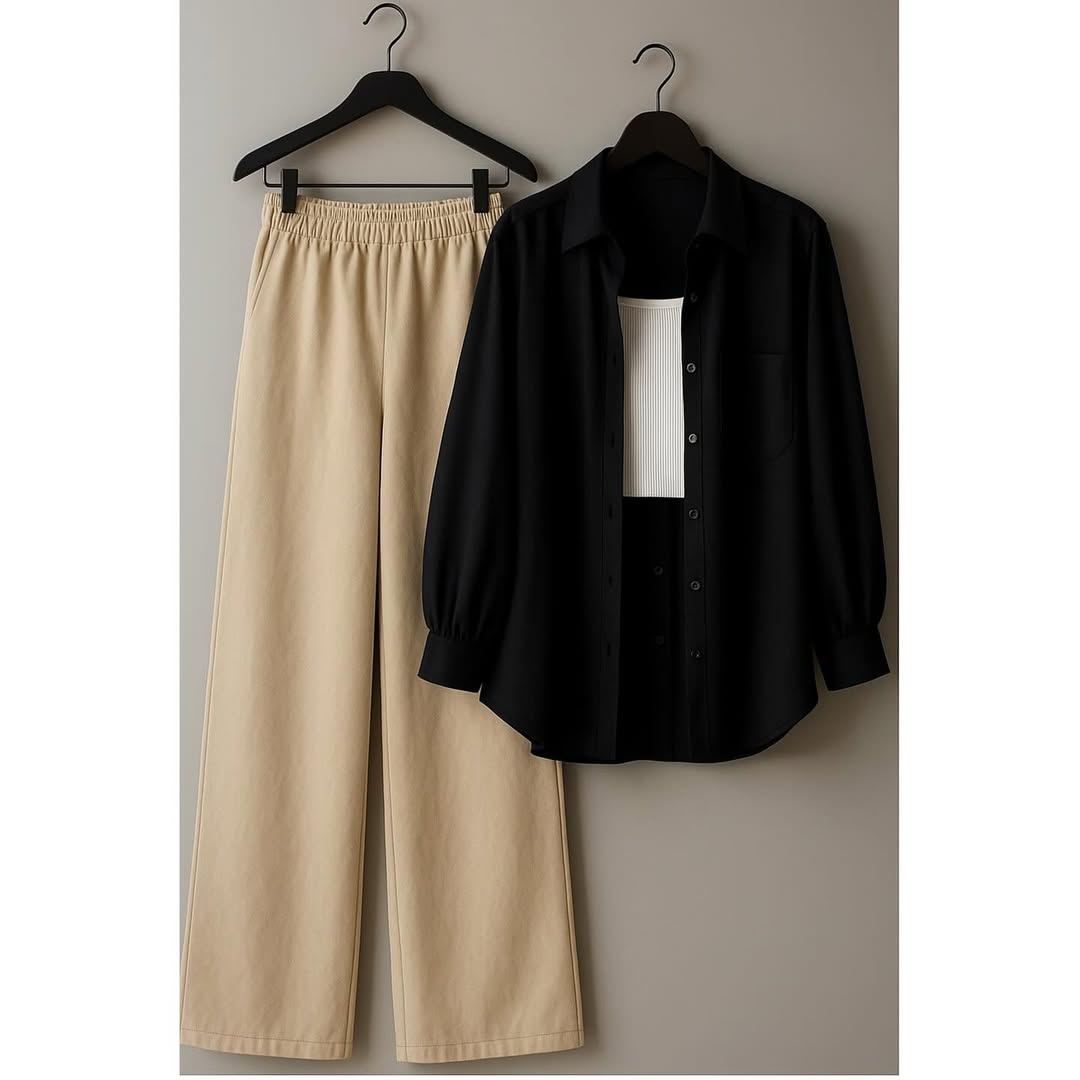 Minimal Luxe Two-Piece Outfit (Black)