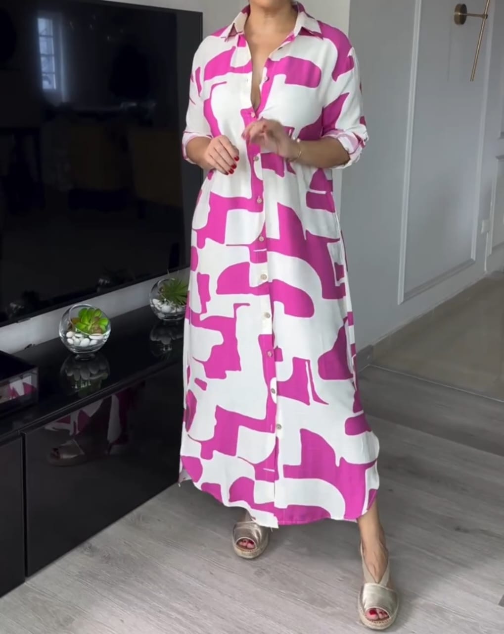 Fabrizia Abstract Print Loose Fit Dress