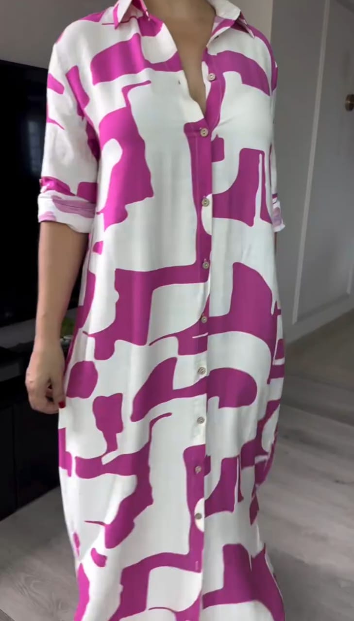 Fabrizia Abstract Print Loose Fit Dress