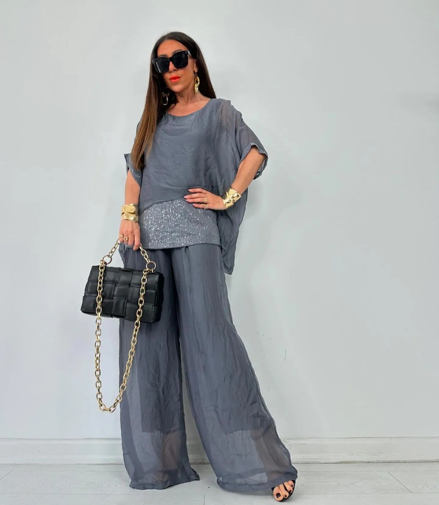 Elegant Chiffon Two-Piece Set