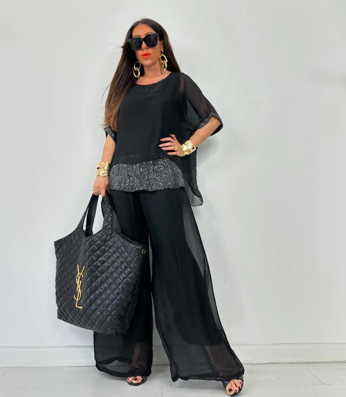Elegant Chiffon Two-Piece Set