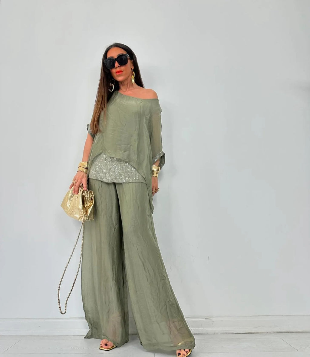 Elegant Chiffon Two-Piece Set