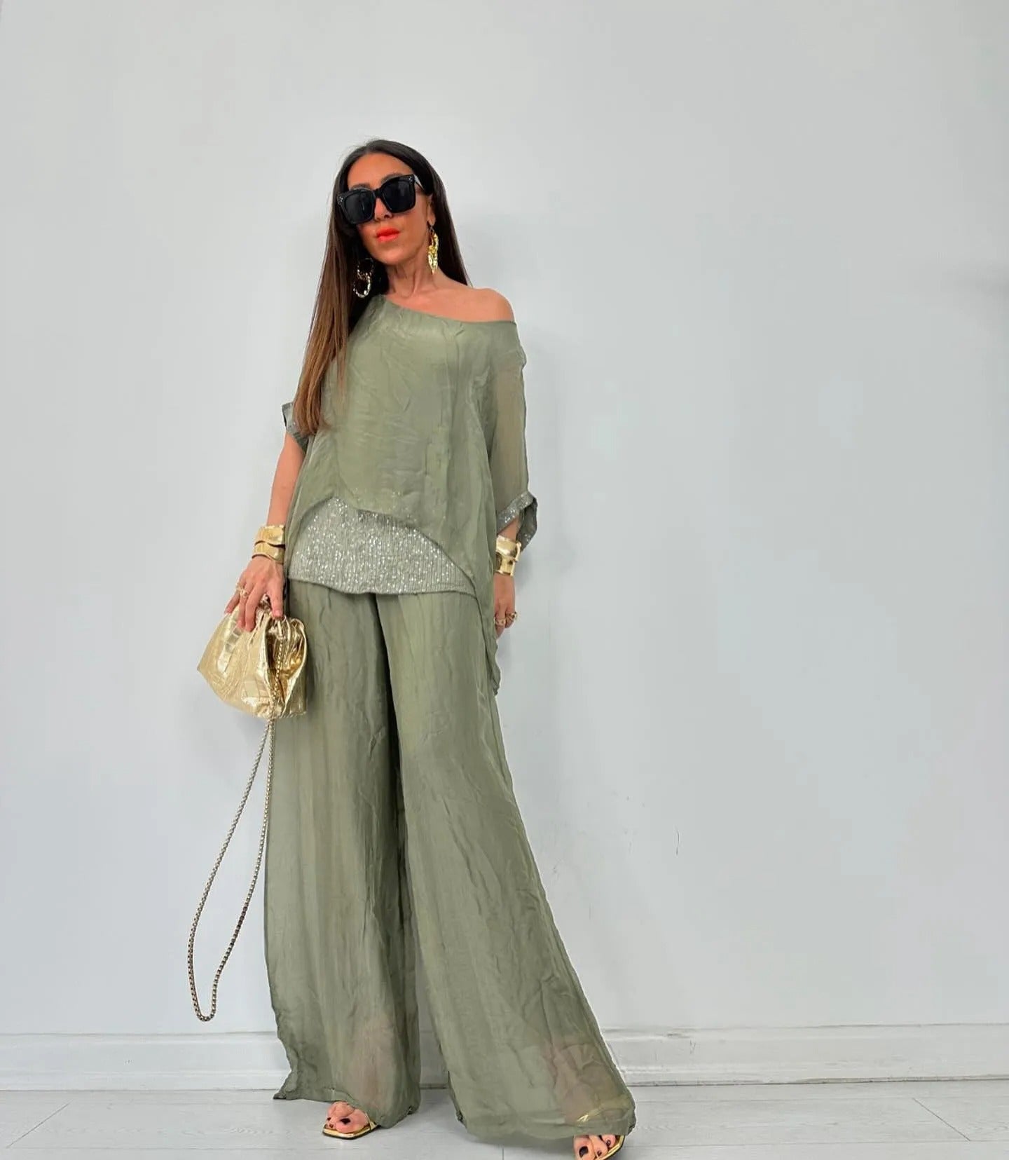 Elegant Chiffon Two-Piece Set