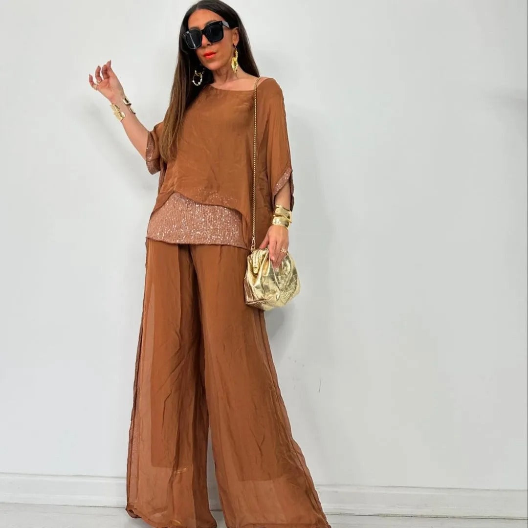 Elegant Chiffon Two-Piece Set
