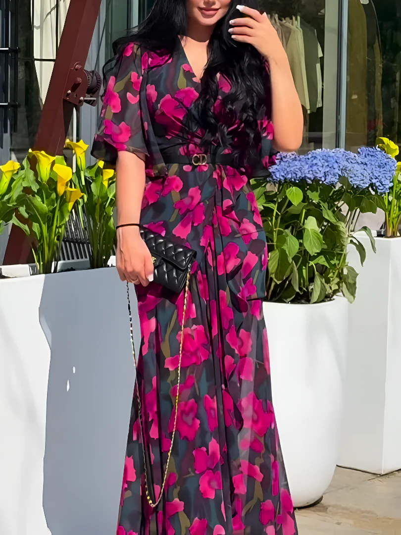 Retro Bloom Maxi Dress