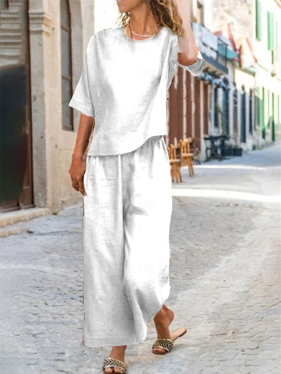 Women's Cotton Linen Sets Two Piece Sets