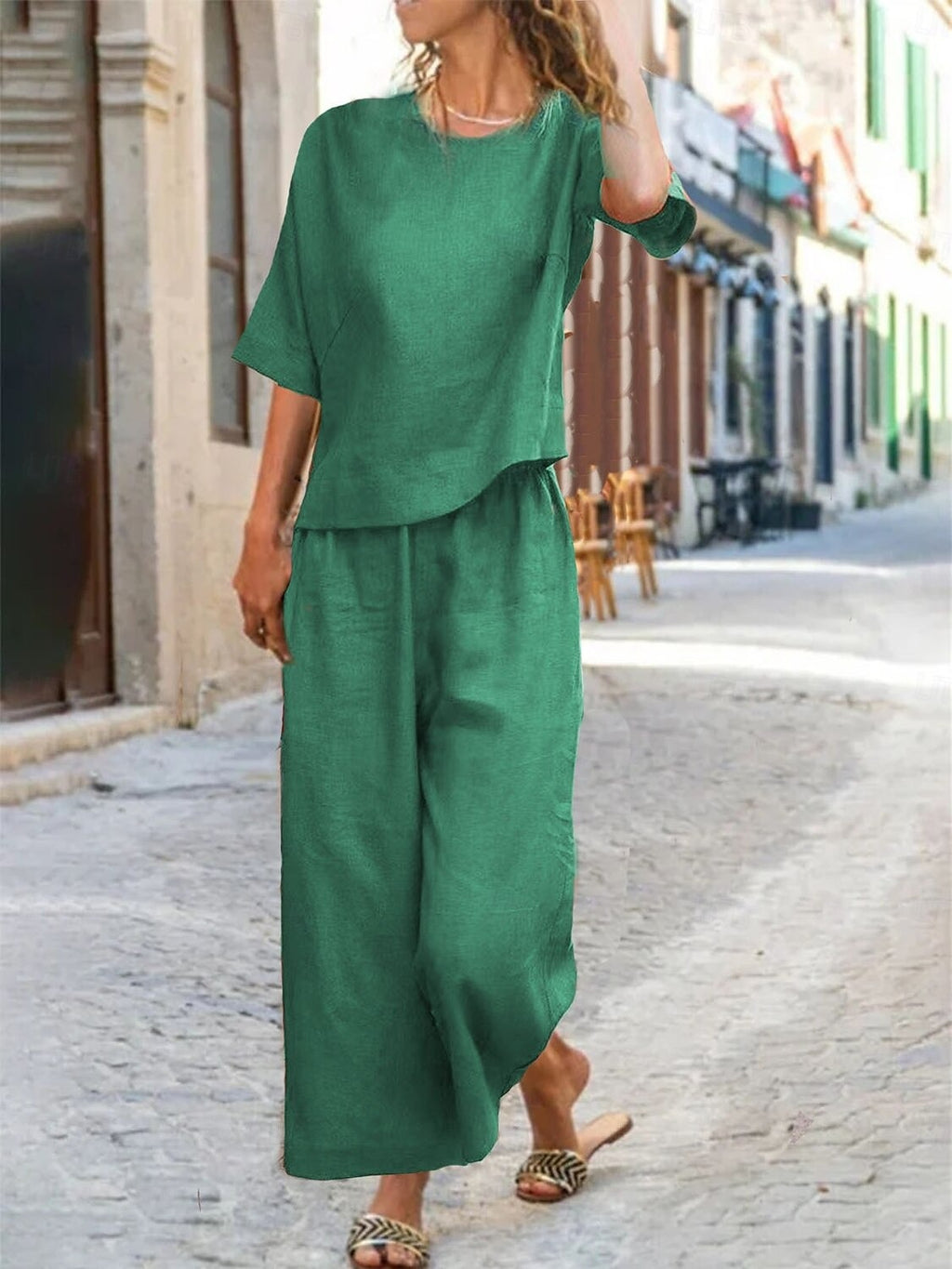 Women's Cotton Linen Sets Two Piece Sets