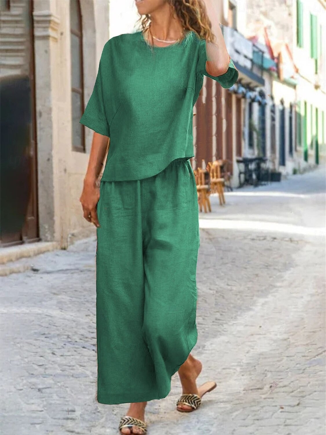 Women's Cotton Linen Sets Two Piece Sets