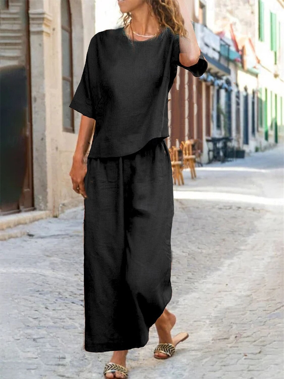 Women's Cotton Linen Sets Two Piece Sets
