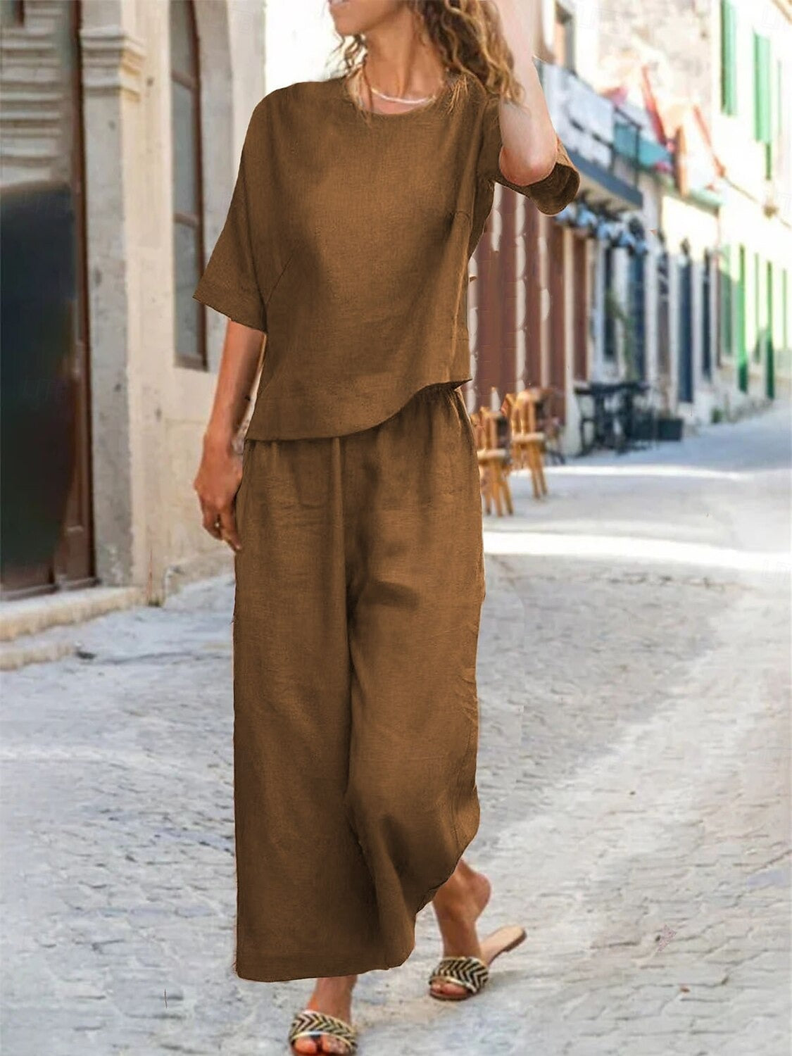 Women's Cotton Linen Sets Two Piece Sets