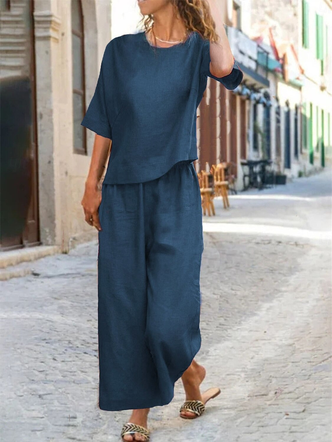 Women's Cotton Linen Sets Two Piece Sets