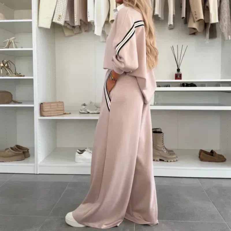 Women's Casual Top & Wide Leg Pants Two-Piece Set