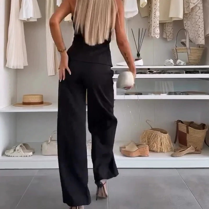 Sleek Sleeveless & Wide-Leg Set