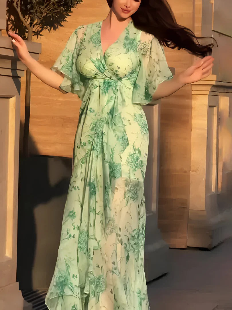 Retro Bloom Maxi Dress