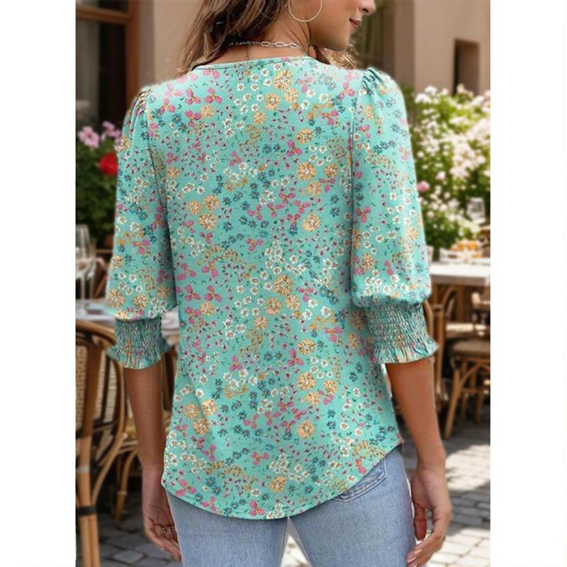 Elegant Smocked Cuff Blouse